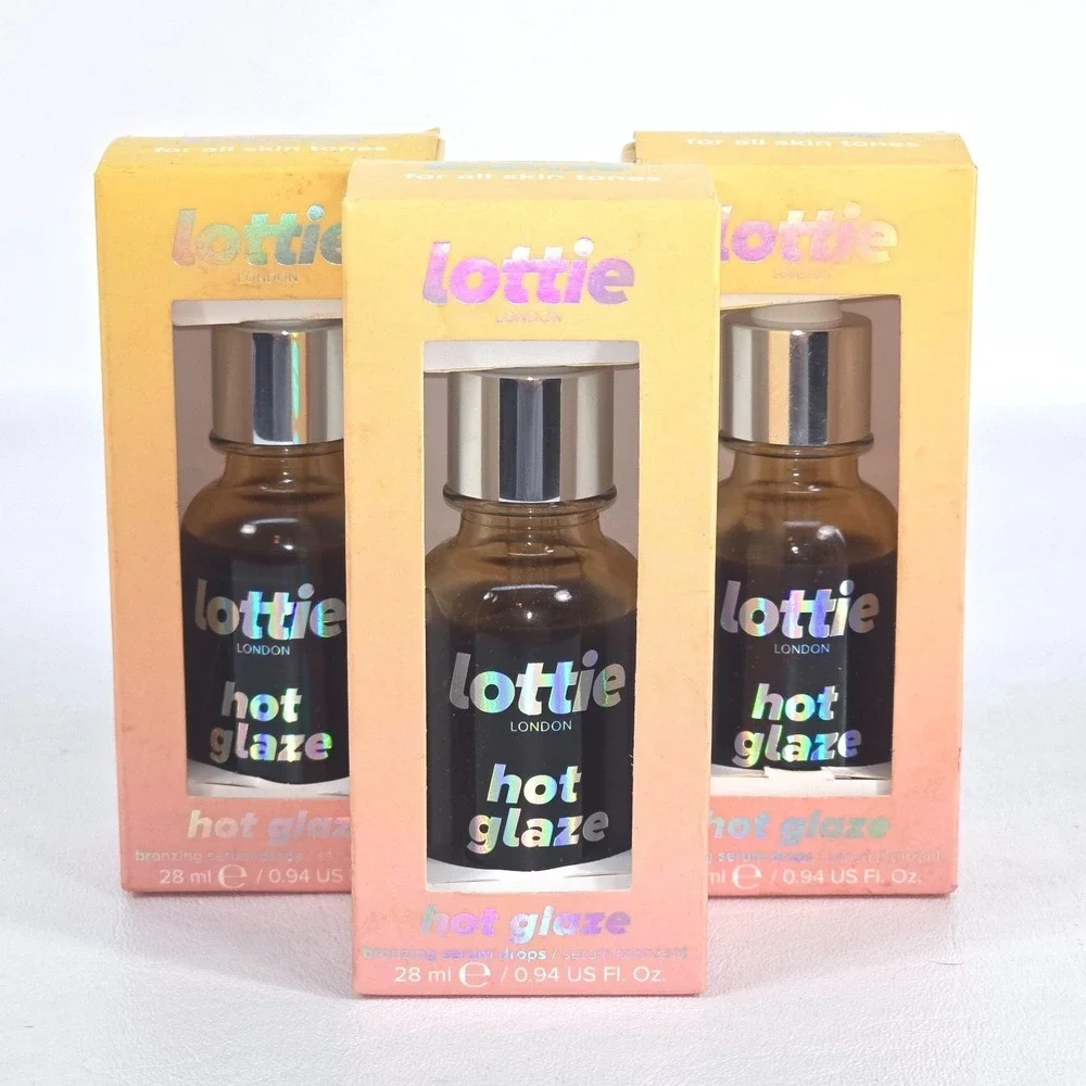 3x Lottie London Hot Glaze Bronzing Serum Drops 0.94 fl oz/ 28mL Sealed Pack NOS